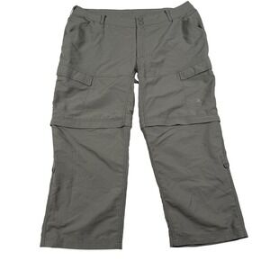 The North Face Womens 20 Short Gray Convertible Hiking Cargo Pants Zip Off Leg